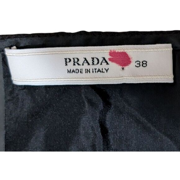 Prada Italy Black Classic High-Waisted A-Line Midi Skirt Size EU 38, US 6 - Picture 3 of 6